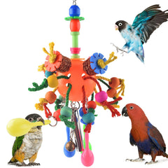 KATUMO parrot ball treats hanging foraging toy for engaging play.