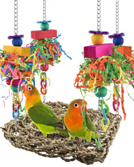 KATUMO Conure Toys bird grass swing mat for engaging play and safe chewing for small birds