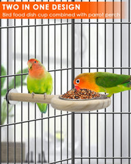 KATUMO elevated perch stand keeps feeding neat and reduces mess.