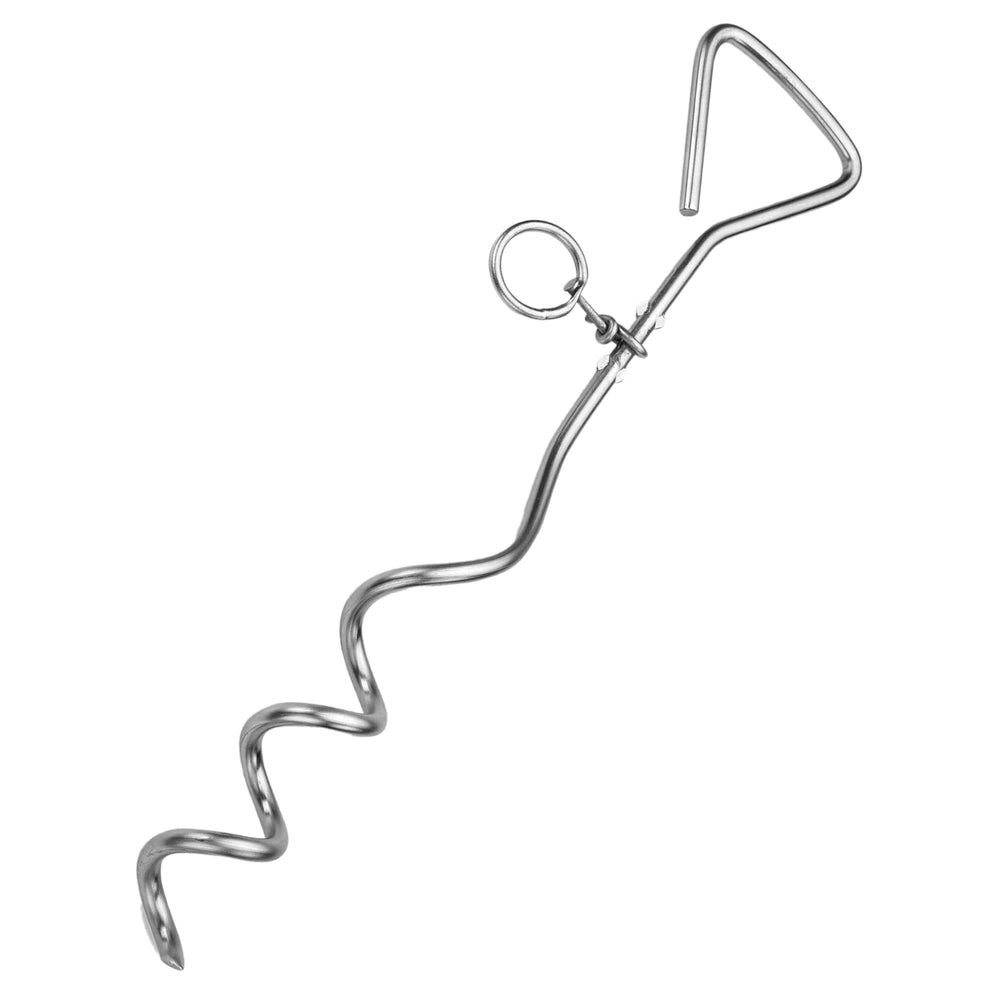Katzco Dog Tie-Out Stake with arrowhead tip for secure ground anchoring in yards or parks.