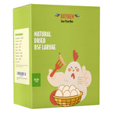 KAYHEN dried BSF larvae in bag packaging for fresh storage and easy poultry feeding.