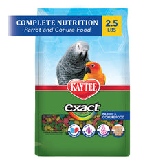 Kaytee Exact Rainbow nuggets close-up showing uniform nutrition for vibrant plumage.