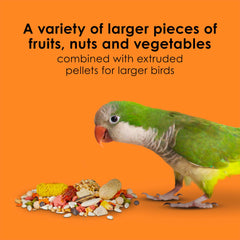 Kaytee Fiesta Big Bites texture and shapes encourage natural foraging and reduce boredom.