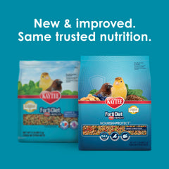 Kaytee Forti-Diet Pro Health ingredient label highlights probiotics and antioxidants for digestive comfort.