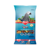 Kaytee Forti-Diet Pro Health parrot food bag open, nutrient-rich plumage-ready mix