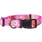 Kazazoo leopard print pink dog collar shows adjustable fit for daily walks