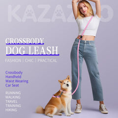 Kazazoo hands-free leash waist-strap in-use demonstrates hands-free convenience.