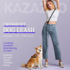 Kazazoo hands-free leash length-slider showing quick length adjustment