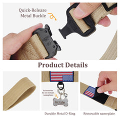 KCUCOP collar with removable flag patch for customizable style.