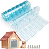 Keedolla dog door strips front view showing clear material for easy pet entry