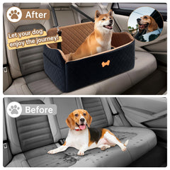 KEELUXE booster-style design offers better road view to reduce pet anxiety during trips.