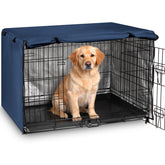 kefit dog crate cover 36in front view shows privacy and light blocking in navy.