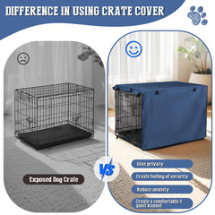 kefit dog crate cover rolled-up side flaps navy for crates with one or two doors.