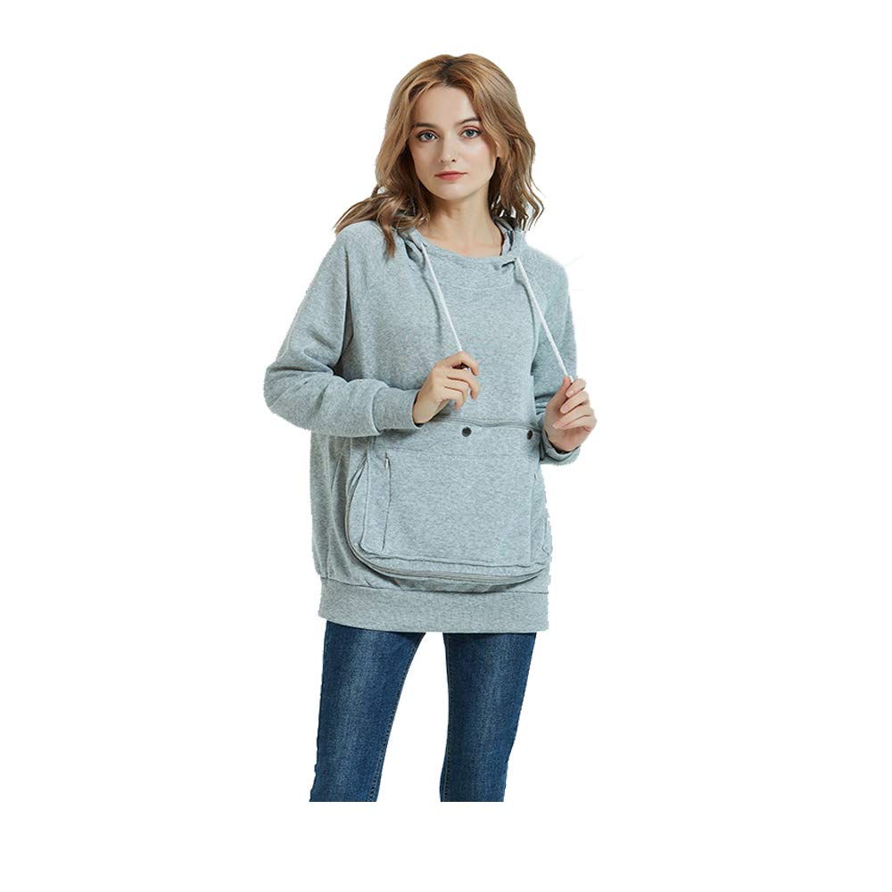 Kei Tomlison Pet Pouch Hoodie front view shows hands-free pet comfort during outings