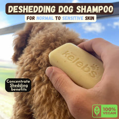 KELEBS coconut oil and shea butter skin-nourishment image highlights soothing coat hydration.