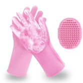 Kemodia dog bath scrubber closeup showing gentle bristles for sensitive coats.