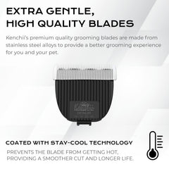 Kenchii blade stay-cool technology reduces heat during sessions.