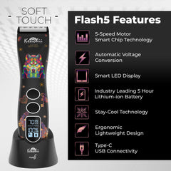 Kenchii Flash 5 Wolf Edition side profile highlighting ergonomic grip for comfortable grooming