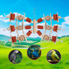 Kencunay natural wood sticks toy provides safe chewing and beak activity for birds