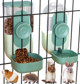 Kenond 35oz hanging feeder front view with dual bowls for small pets.