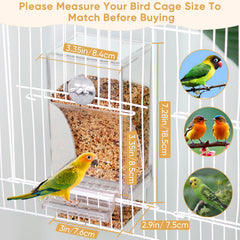 Kenond Clear Feeder inside cage orange allows quick monitoring of food levels.