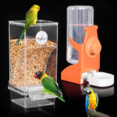 Kenond No Mess Feeder cage outside orange demonstrates tidy cage setup for easy refills.