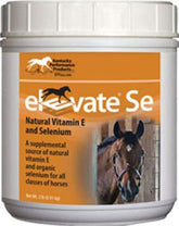 Kentucky Performance Prod Elevate Se powder container for horses delivering vitamin E and selenium support