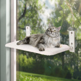Keny cordless cat window perch mounted suction cups for secure sunbathing.