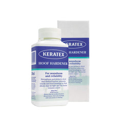 Keratex KHH 250 Hoof Hardener bottle ready for hoof application strengthens the hoof horn.