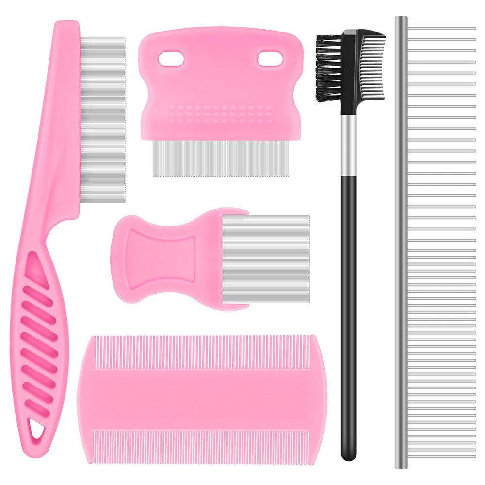 Kerros 6-pack flea comb close-toothed for precise detangling on pets