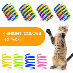 Kerros cat spring toy 60 pack green springs engages hunting instincts with bouncing action