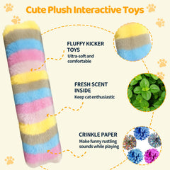 Kerros Cat Toys Pillows Soft plush-material close-up for comforting cuddle after play.