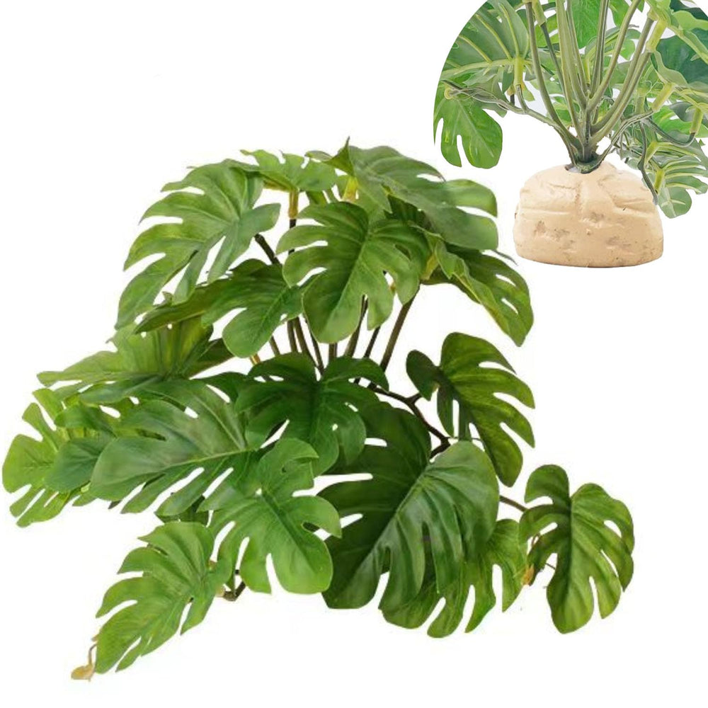 KERUIDENG Reptile Plants Monstera deliciosa with weighted base for stable terrarium display