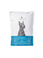 Ketona Chicken Recipe dry dog food bag highlights grain-free nutrition for adult dogs.