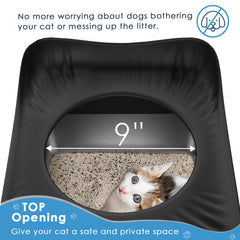 Kettnjoy privacy top-opening 9inch opening facilitates easy entry while reducing stress.