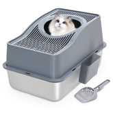 Kettnjoy top-entry litter box with lid offers a private space for cats and reduces litter tracking.