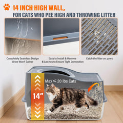 Kettnjoy xxl enclosed litter box 24 by 16 by 14 inches provides space for larger cats.