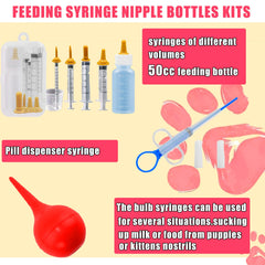 Kewen kitten bottle feeding kit demonstrates easy nursing for newborns.