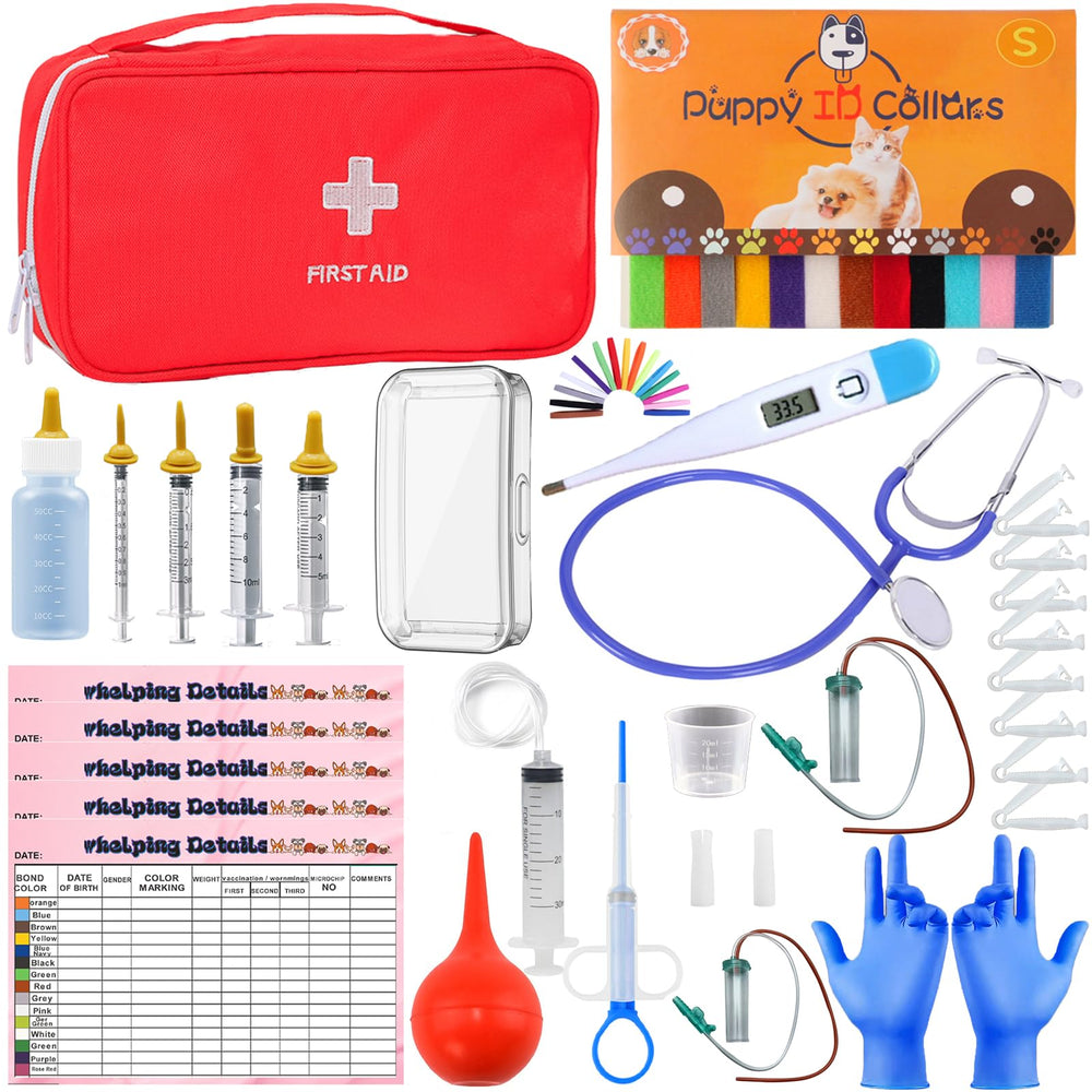 Kewen whelping kit package shown for newborn care and organized birth supplies.
