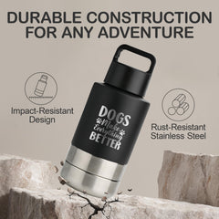 KEWIXY detachable bowls dog travel bottle cap-open demonstrates versatile feeding on the move.