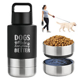 KEWIXY insulated dog travel bottle 32oz side view for rugged hikes and hydration.