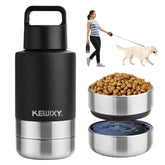 KEWIXY insulated dog travel bottle 32oz capacity in black for outdoor hydration