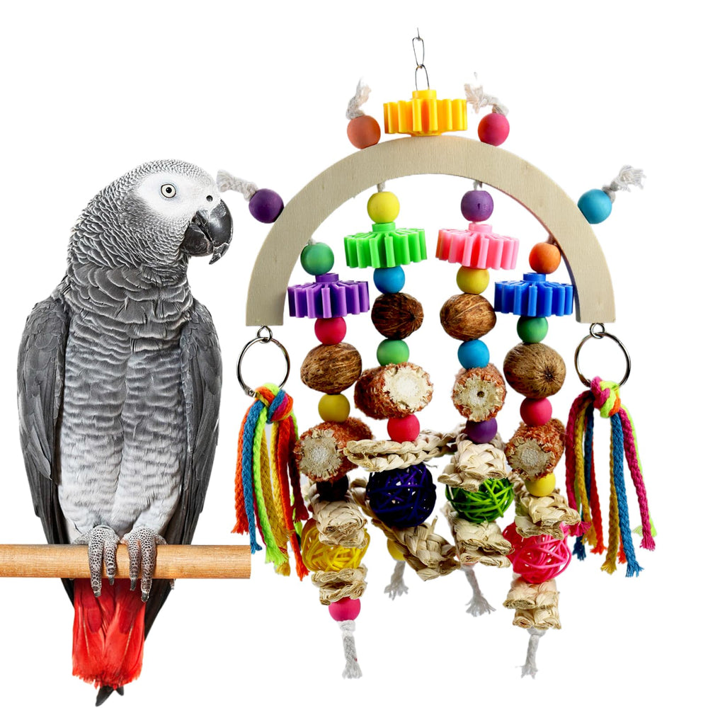 Kewkont bird toys corncob wood for satisfying chews and rhythmic nibbling