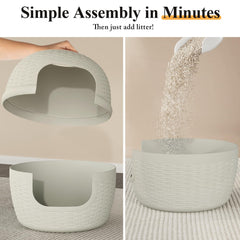 Keygarzone cat-bed-litter enclosure—dual-use furniture for privacy and rest.