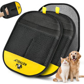 KEYHELP pet hair removal glove on sofa shows fast, reusable fur removal for clean furniture.