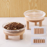 KGCCIZI raised whisker fatigue cat bowl in glass for comfortable feeding.