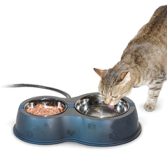 K&H Pet Products outdoor heated cat bowls front view for frost-free hydration outdoors