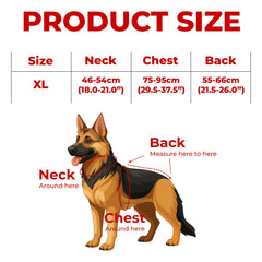 KH866 size M fit chart detail for precise neck and chest sizing