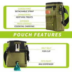 KHPR training pouch with side-pocket storage for easy-to-reach treats.