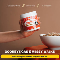 Kibbly Bone Broth Powder on dry kibble: mix-in for smoother digestion.